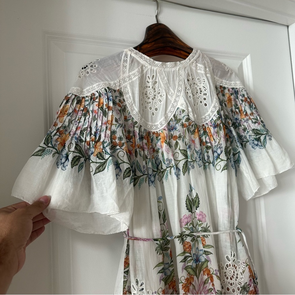 Farm Rio Off-White Sweet Bloom Bouquet Mini Dress - Picture 2 of 8